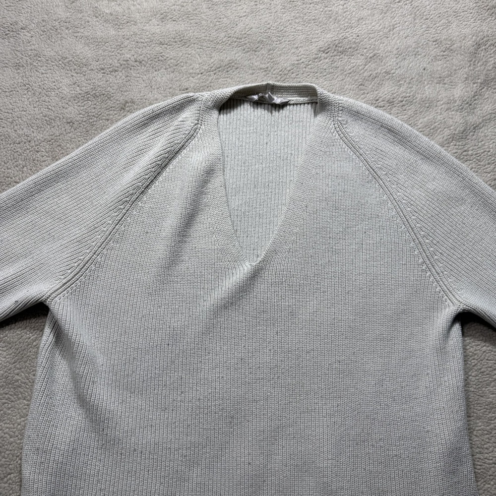 Athleta Sweater Womens Large V Neck Merino Wool Blend Pullover Knit Long Sleeve - Picture 3 of 13
